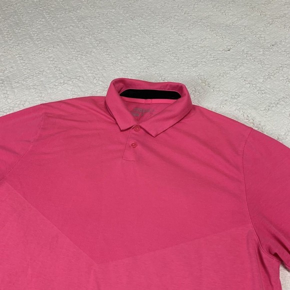 Nike Golf Polo Shirt Mens L Pink Short Sleeve Tour Performance Casual Stretch - Picture 3 of 8